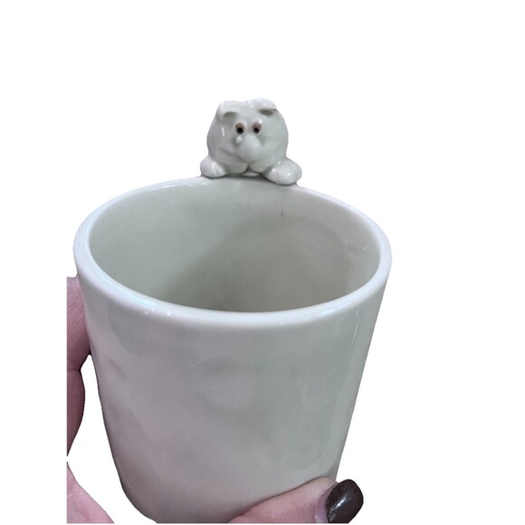 Vintage Fitz and Floyd CATNAP Figural Mug With Fish on Bottom 1977 Cat Coffee - Picture 1 of 11